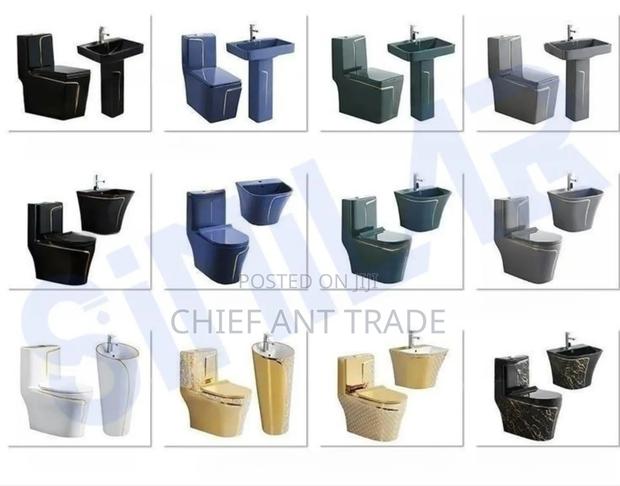 Toilet Seat With Basin Dark Blue · Photo 2