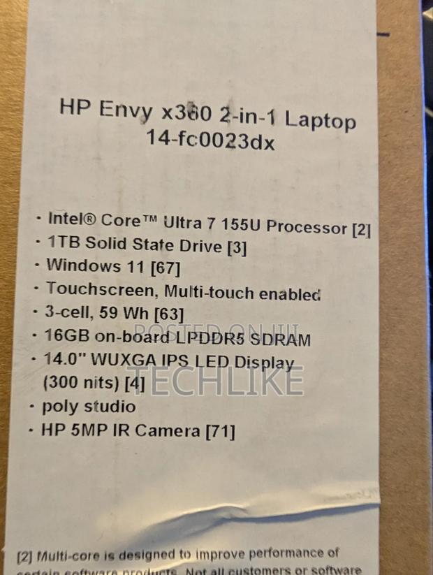 New Laptop HP Envy 14t 16GB Intel Core Ultra 7 SSD 1T · Photo 2