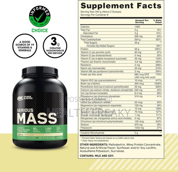 Protein Serious Mass Gainer Weight Gainer Creatine 6lb · Photo 6
