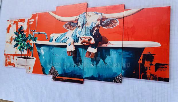 Canvas Wall Arts Frame Cow Base 5 Panels · Photo 1