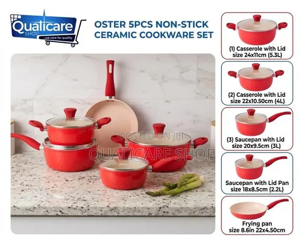 Cookware - Oster 5pcs Non Stick Ceramic Cookware Set · Photo 1
