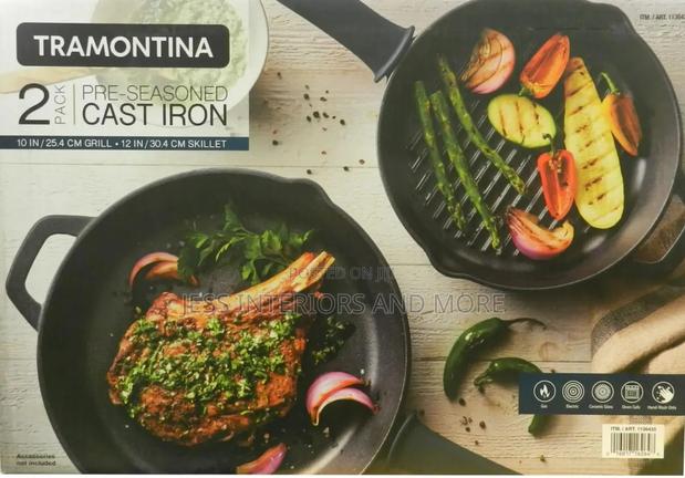 Tramontina Cast Iron Grill and Skillet Pan 2 Piece · Photo 2