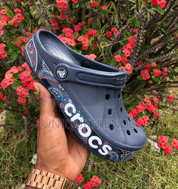 Navy Bandana Print Crocs