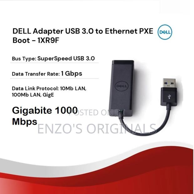 USB 3.0 to Gigabit Lan Network Rj45 Ethernet Dell Original · Photo 1
