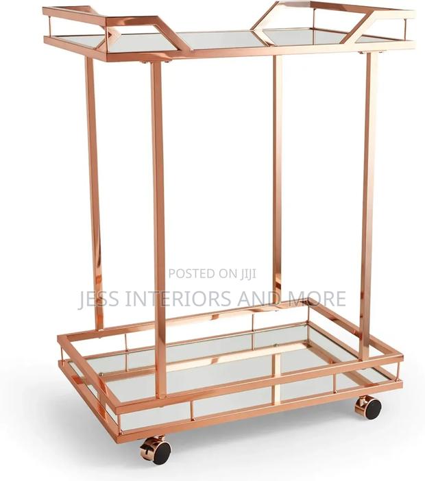 Trolley/Bar Cart 2 Tier (Rose Gold ) · Photo 1