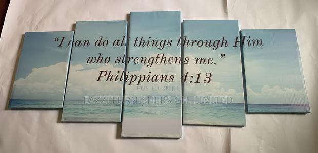 Bible Verse Luxury Christian Wall Arts Canvas Frames 5 Panels 3d · Photo 1