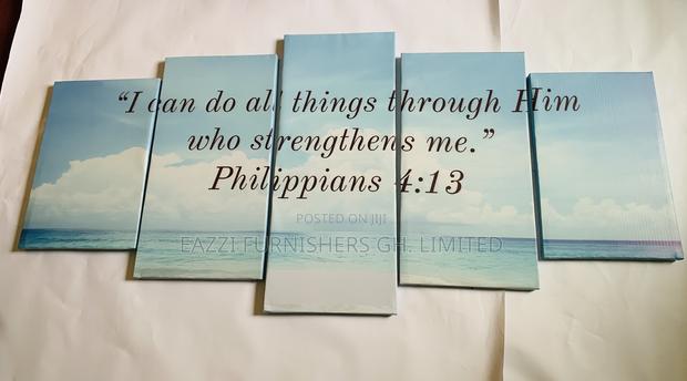 Bible Verse Luxury Christian Wall Arts Canvas Frames 5 Panels 3d · Photo 2