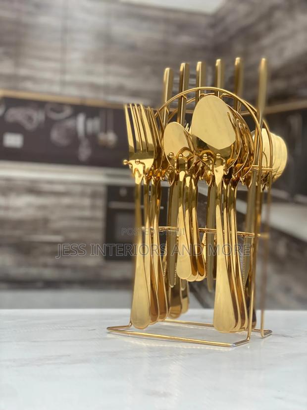 24pcs Stainless Steel Cutlery Set With Stand · Photo 3