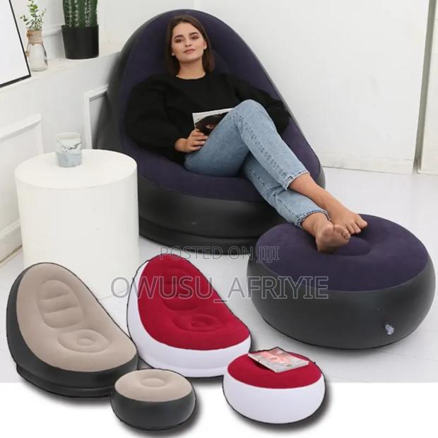Inflatable Lazy Sofa With Foot Stool · Photo 4