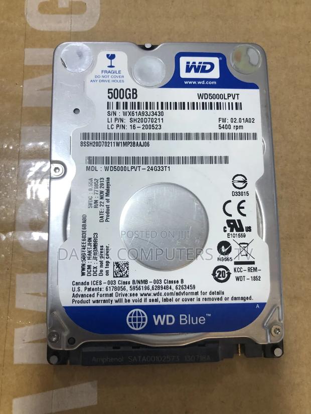 Wd Blue Laptop Hard Disk Drive 500gb · Photo 1