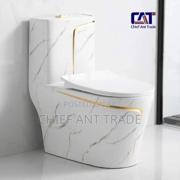 Toilet Seat Wc (White Gold Flower) 1242 / A046 · Photo 3