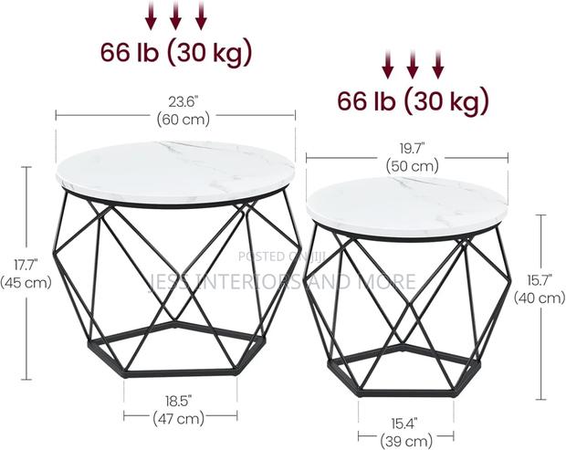 Round Coffee Table, Set of 2 (White) · Photo 3