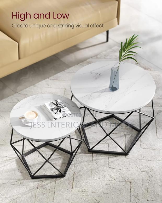 Round Coffee Table, Set of 2 (White) · Photo 1