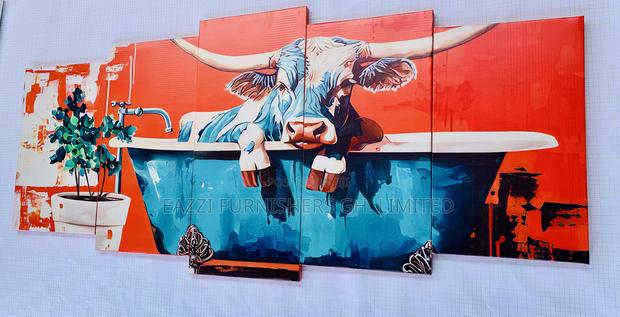 Cow De Bath Canvas Wall Arts Frames 3d · Photo 3