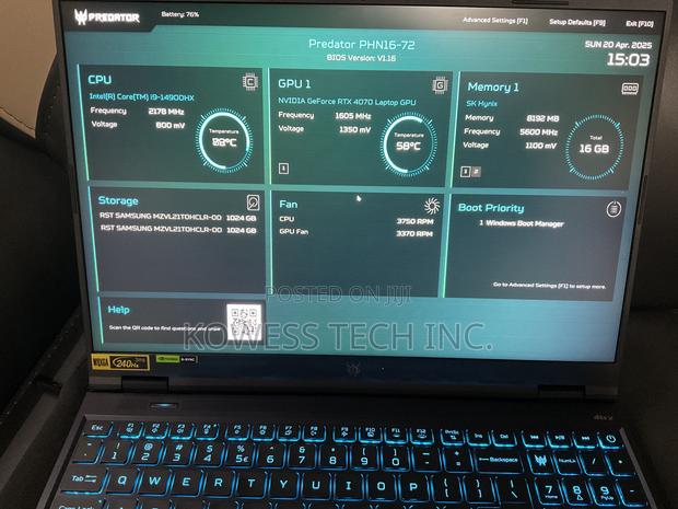 Laptop Acer Predator Helios Neo 16 16GB Intel Core i9 SSD 1T · Photo 2
