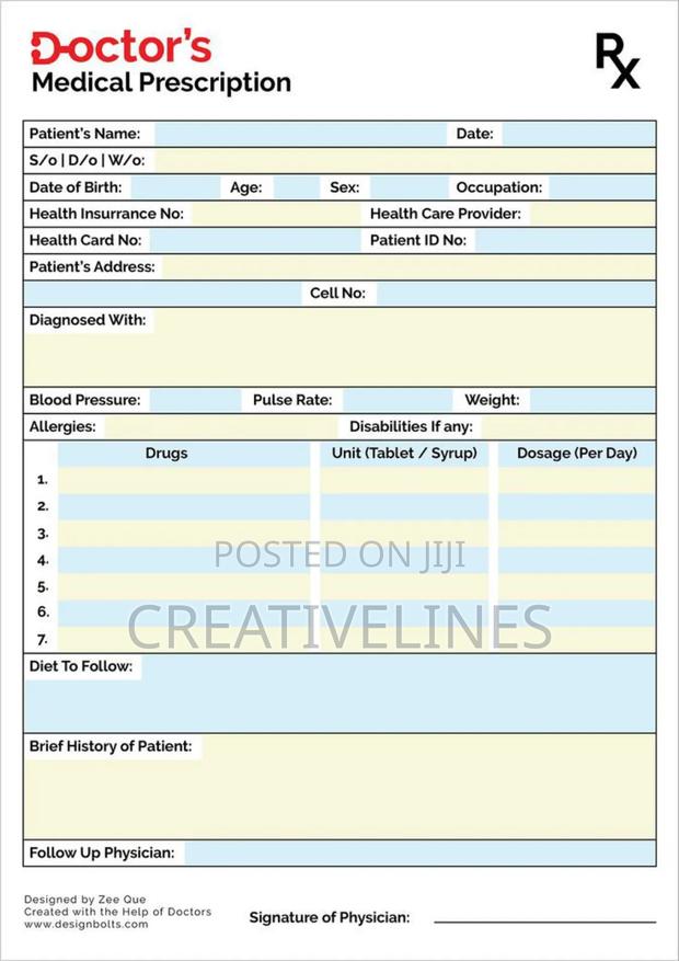 Customised Prescription Form · Photo 3