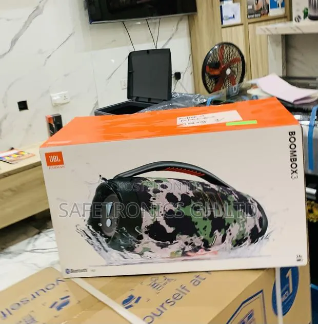 Secure New JBL Boombox 3 Portable Bluetooth Speaker – Black · Photo 1
