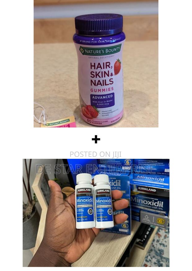 2 Bottles of Kirkland + Hair Growth Gummy for Hair and Beard · Photo 1