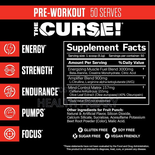 Preworkout the Curse Creatine Strength Energy Muscle Builder · Photo 5