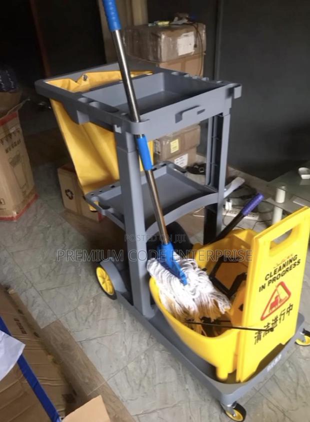 Cleaning Cart Complete - Heavy-Duty Janitorial Cart With Wheels · Photo 2