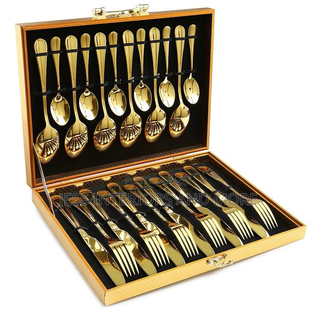 24-Piece Forged Stainless Steel Gold · Photo 1