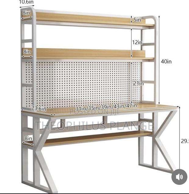 Double Decker Desk / Computer Desk With Pegboard · Photo 2