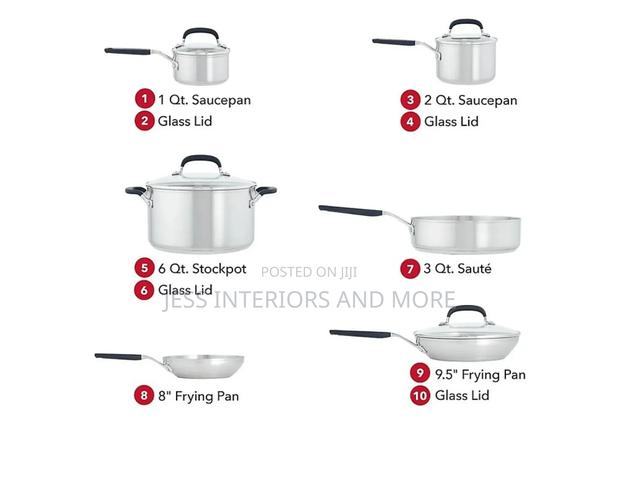 Kitchenaid 10-Piece Stainless Steel Cookware Set · Photo 4