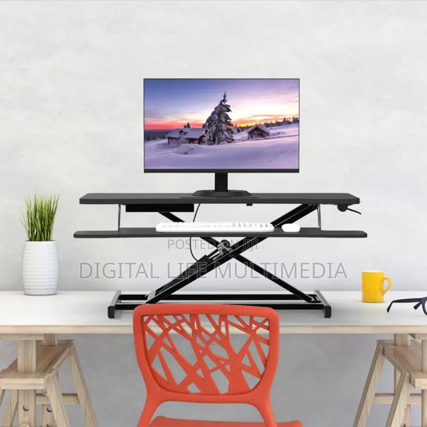Dual Monitor Desktop Sit Stand Converter Laptop Riser