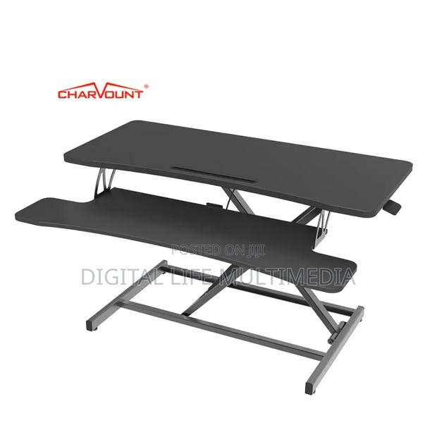 Dual Monitor Desktop Sit Stand Converter Laptop Riser · Photo 6