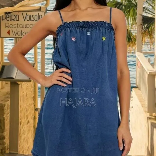 Denstyle Trendy Floral Embroidered Denim Mini Dress · Photo 1