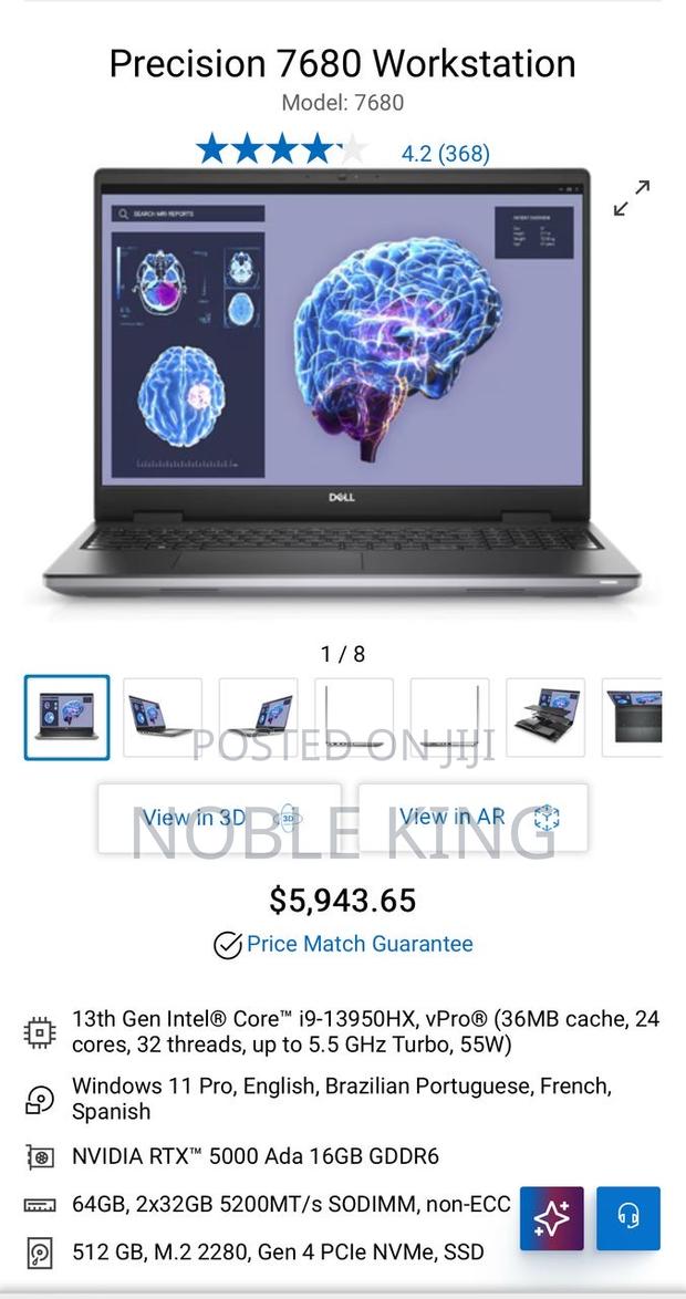 New Laptop Dell Precision 7680 64GB Intel Core I9 SSD 512GB · Photo 6
