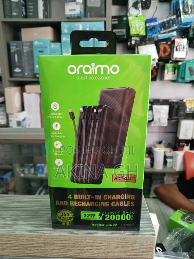 Oraimo 20000mah 12w Powerbank With Charging Cables Opb-P5201 · Photo 1