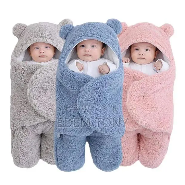 Fluffy Sherpa Hooded Teddy Bear Swaddle Wrap Blanket · Photo 4