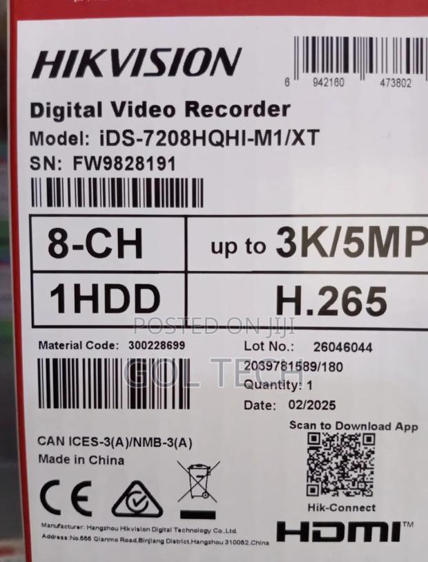 Hikvision 8ch DVR /5mp With 2way Audio Acusense All on 1 DVR · Photo 3