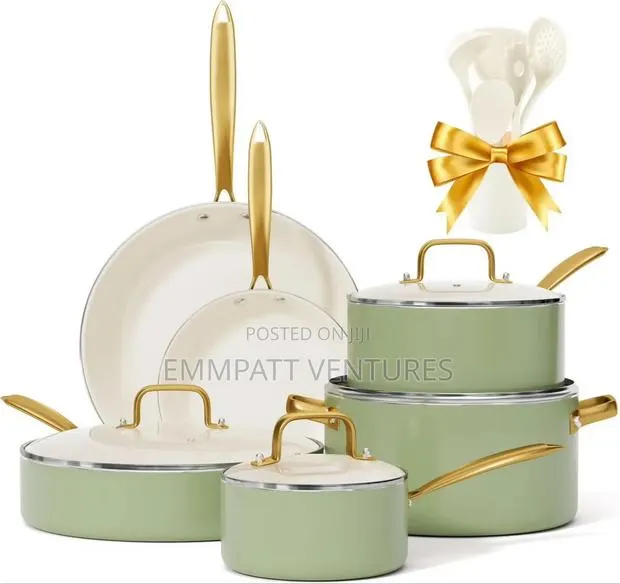 Cast Iron Cookware Green 15 PCS Set · Photo 1