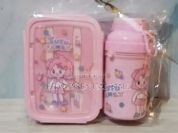 Blue and Pink Lunch Bowl and Water Bottle Set for Kids · Photo 2