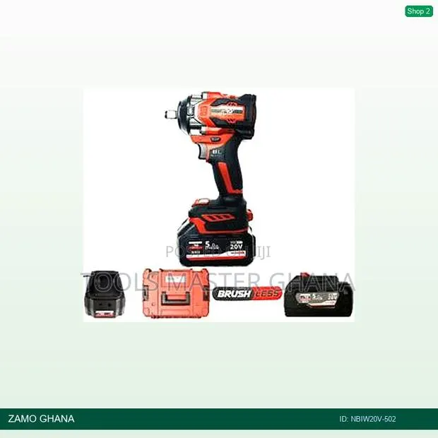 20v Impact Wrench 1/2 Inch Brushless 550nm Li-Ion Cordle - Nbiw20v-502 · Photo 1