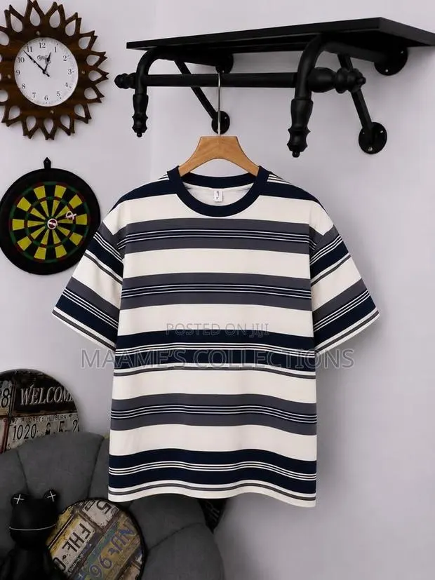 Men’s Stylish Striped Crew-Neck T-Shirts · Photo 1