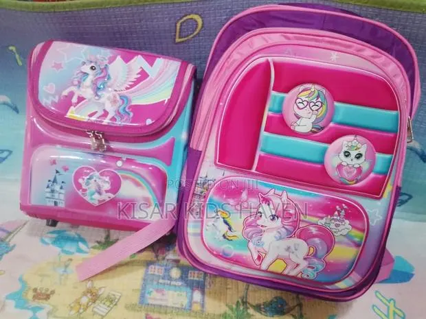 Girls Unicorn School Bag With Lunch Bag 6 to 8 Years · Photo 1