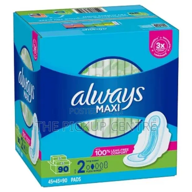 Always Maxi Long Super Pads, Unscented - Size 2 (90 Ct.) · Photo 1