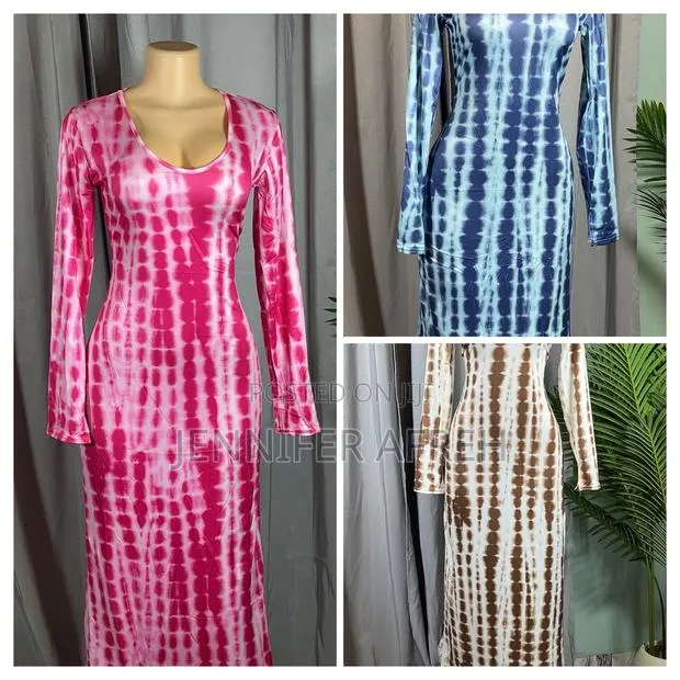 Sexy Tie Dye Long Sleeve Dress · Photo 1