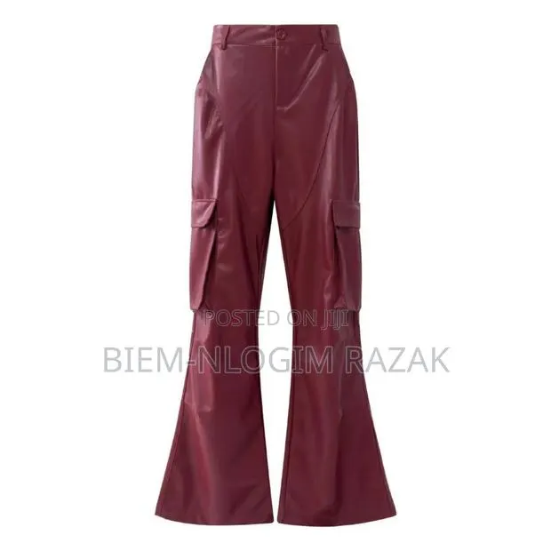 High Quality Leather Baggy Cargo Pants Available in Stock · Photo 1