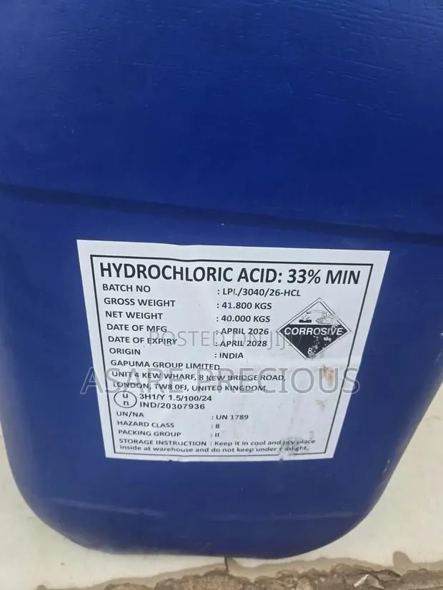 Hydrochloric Acid : 33% Min · Photo 1