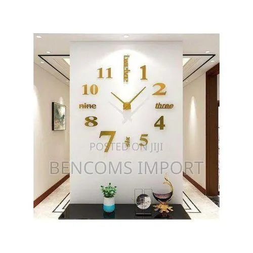 Modern DIY Wall Clock for Living Room, Bedroom Office- Gold Color · Photo 2