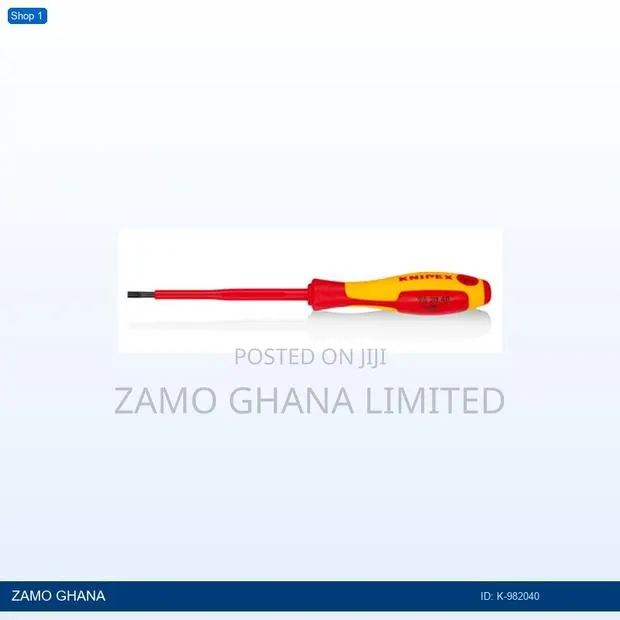 Screw Driver Slotted Flat 202mm 4mm 1000v Red/Yellow - K-982040 · Photo 1