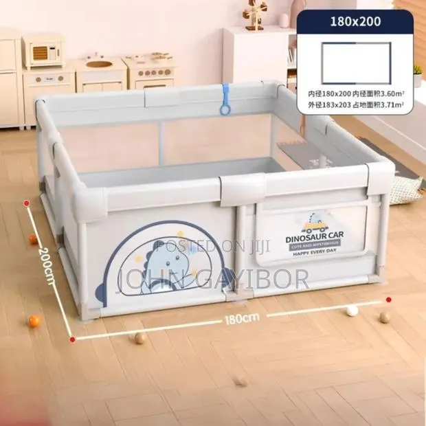 180*200cm Baby Foldable Playpen+Pull Ring+ Bagwith Colourful Balls. · Photo 2