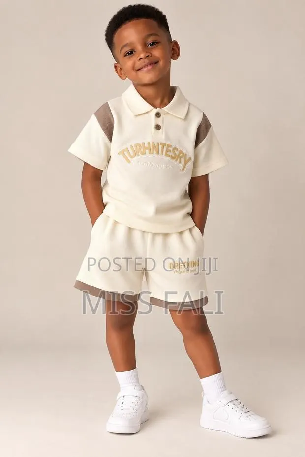 Cream and Cocoa Polo Set. 4-5Years · Photo 1