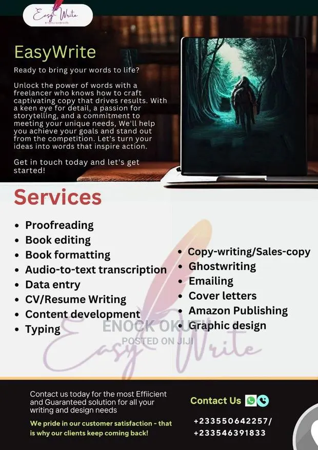 Book Editing, Proofreading, Graphic Designing, Copy Writing · Photo 1