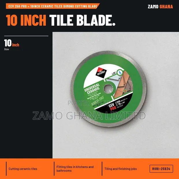 Cev 250 Pro > 10Inch Ceramic Tiles Dimond Cutting Blade - RUBI-25934 · Photo 1