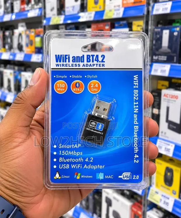 2-in-1 WiFi + Bluetooth USB Adapter · Photo 1